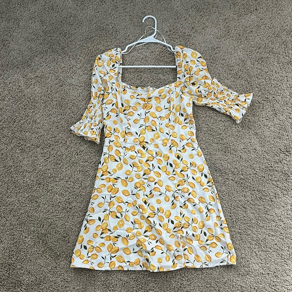 Lemon printed sun dress